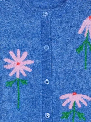 Cardigan en laine et alpaga - Bleu — photo 2