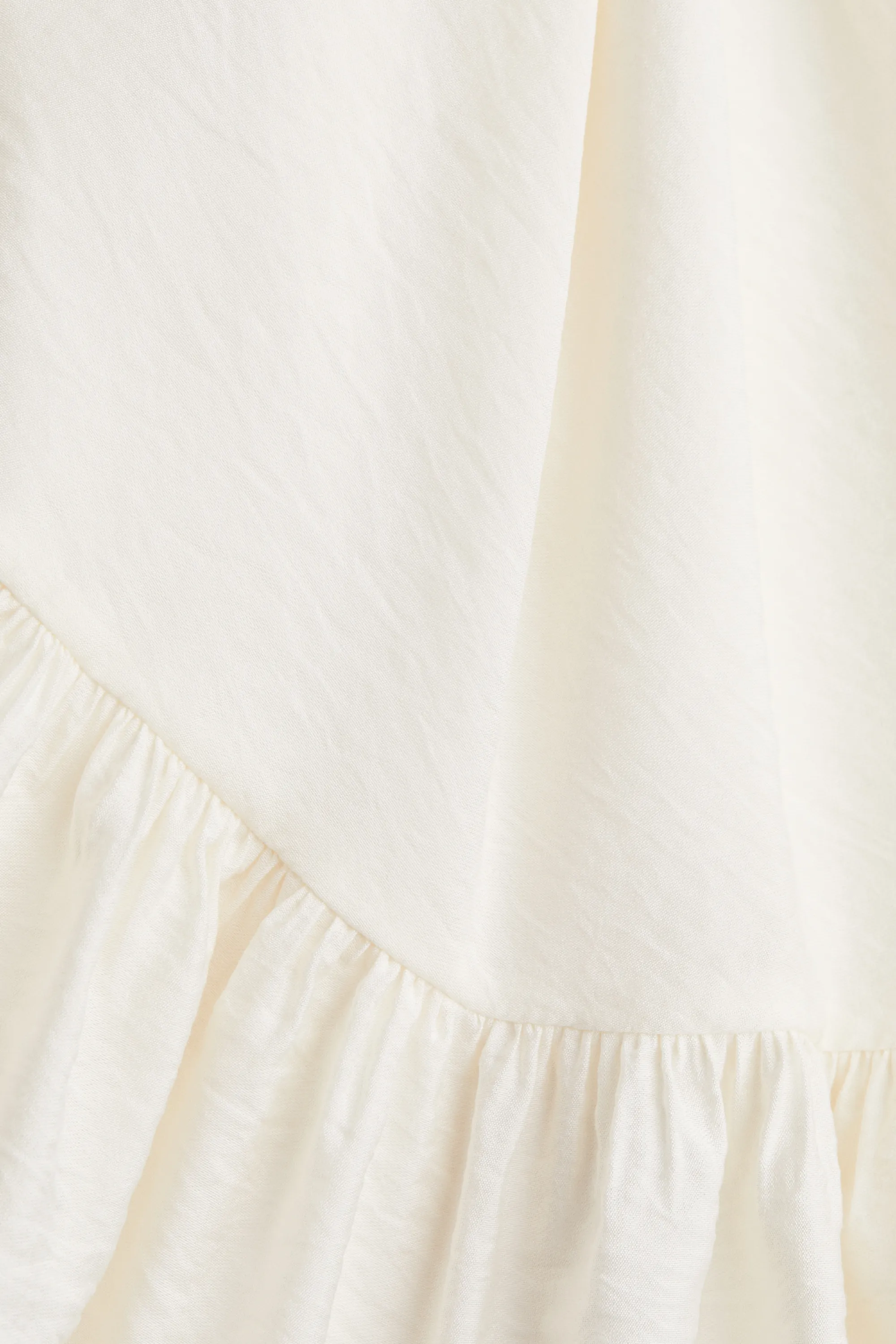 Robe sans manches volantée - Crème