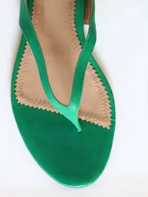 Sandales plates en cuir vert Px boutique 500€ Taille 37 NEUVES — photo 5