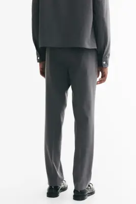 Pantalon jogger de costume Slim Fit - Gris foncé chiné — photo 2