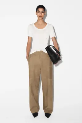 T-SHIRT SLIM EN SOIE - IVOIRE — photo 4