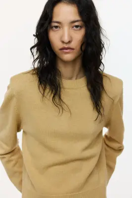 Pull à épaulettes - Beige — photo 1