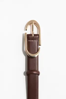 Ceinture en cuir - Marron foncé — photo 2