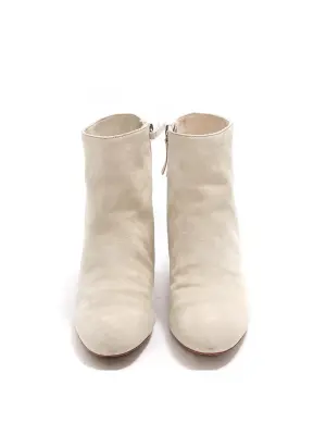 Bottines GABBIE bout amande petit talon en suede blanc beige Prix boutique 590€ Taille 37 — photo 3