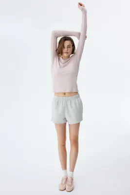 Short en molleton - Gris clair chiné — photo 1