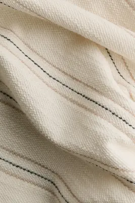 MAMA Top asymétrique en coton texturé - Beige clair/rayé — photo 3