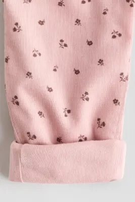 Pantalon doublé en velours côtelé - Rose ancien clair/fleuri — photo 2
