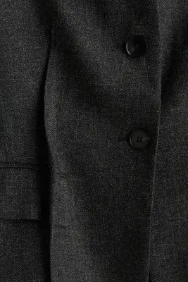 Blazer en laine mélangée - Gris foncé — photo 3