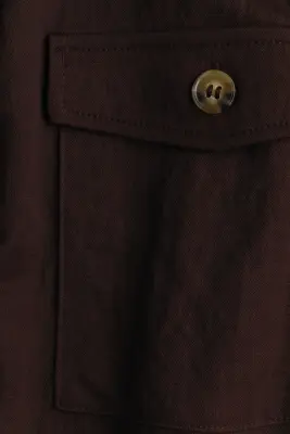 Chemise popover en piqué - Marron foncé — photo 4