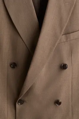 Veste Regular Fit à fermeture croisée - Beige — photo 2