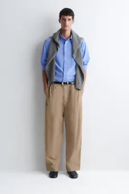 CHEMISE DÉCONTRACTÉE EN POPELINE DE COTON PIMA - BLEU — photo 2