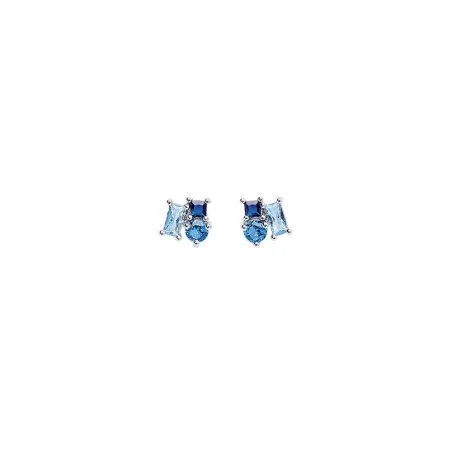 Boucle d'oreille Argent Rhodié - Oxyde de Zirconium bleu Go Mademoiselle 602618