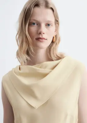Scarf-Detail Midi Dress - Beige clair — photo 5