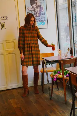 robe virola carreaux gingembre — photo 1