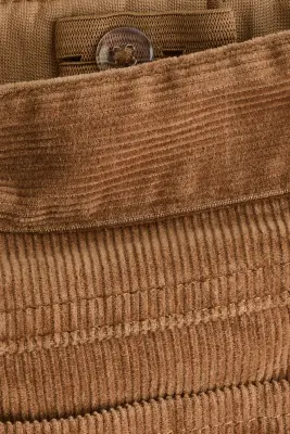 Pantalon Relaxed Fit en velours côtelé - Marron clair — photo 2