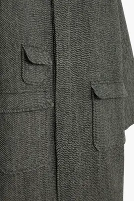 Manteau Balmacaan en laine - Chevron — photo 4