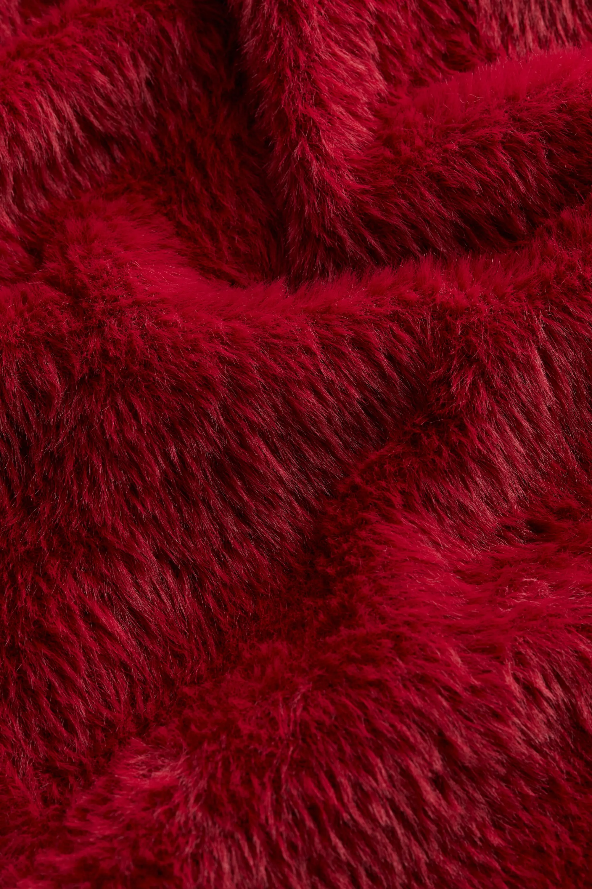 Jupe en maille duveteuse - Rouge foncé