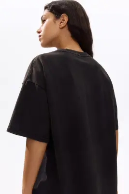T-shirt oversize brodé - Noir/Summer Vibes — photo 3