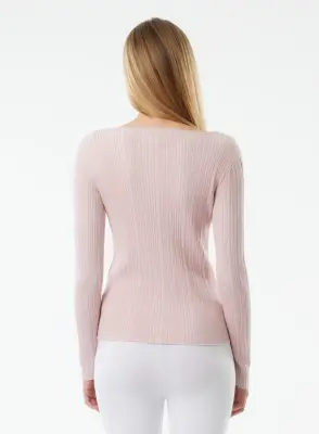 Gilet en coton, viscose, élasthanne et fibre métallisée — photo 2