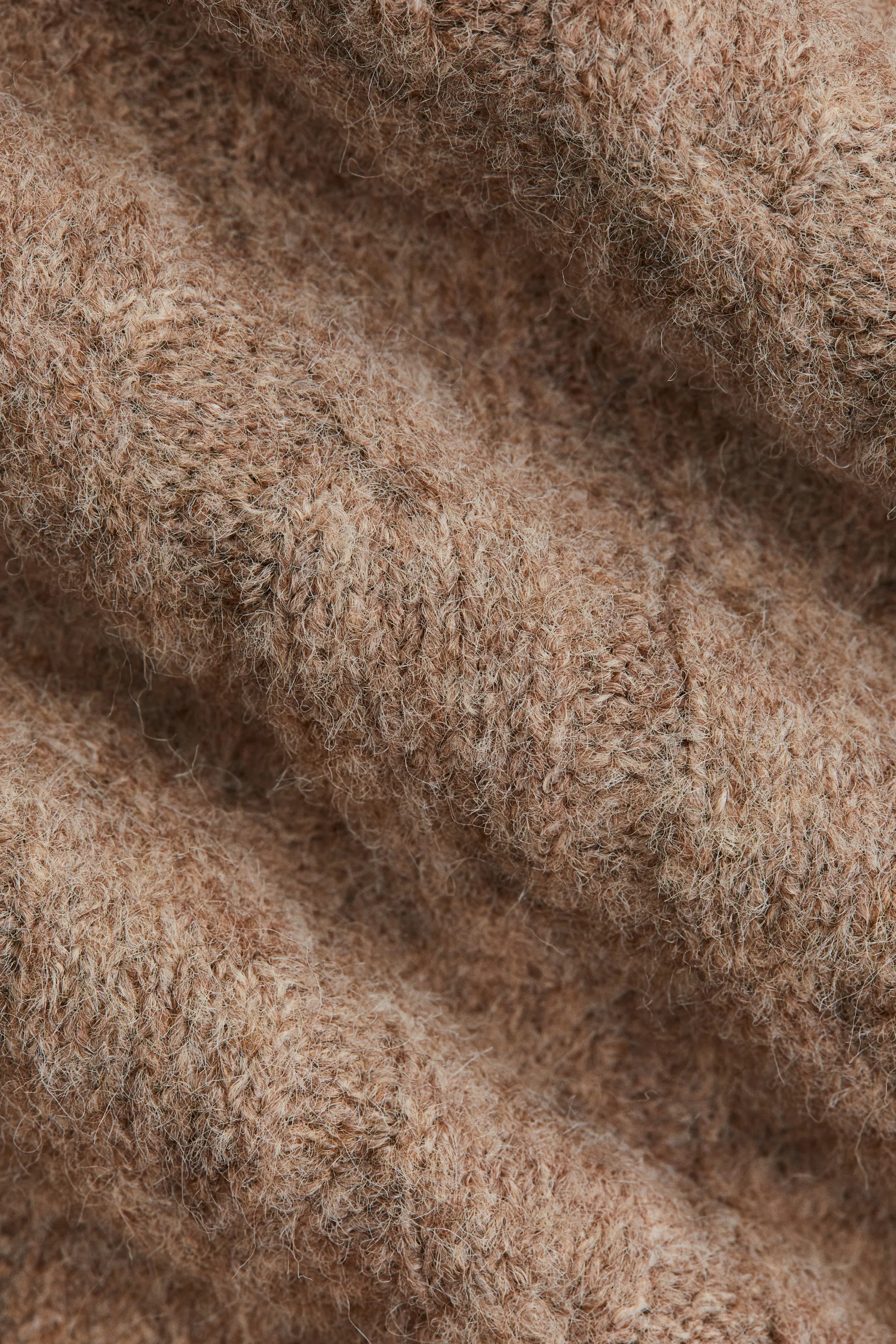 Pull en maille torsadée - Beige foncé chiné