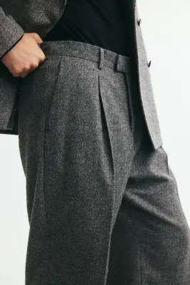 Pantalon de costume Loose Fit - Gris foncé chiné — photo 2