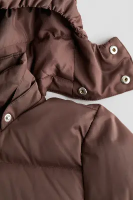 Doudoune à capuche en duvet - Marron — photo 4