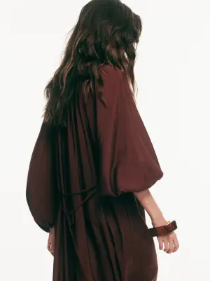 Robe tunique oversize - Marron foncé — photo 3