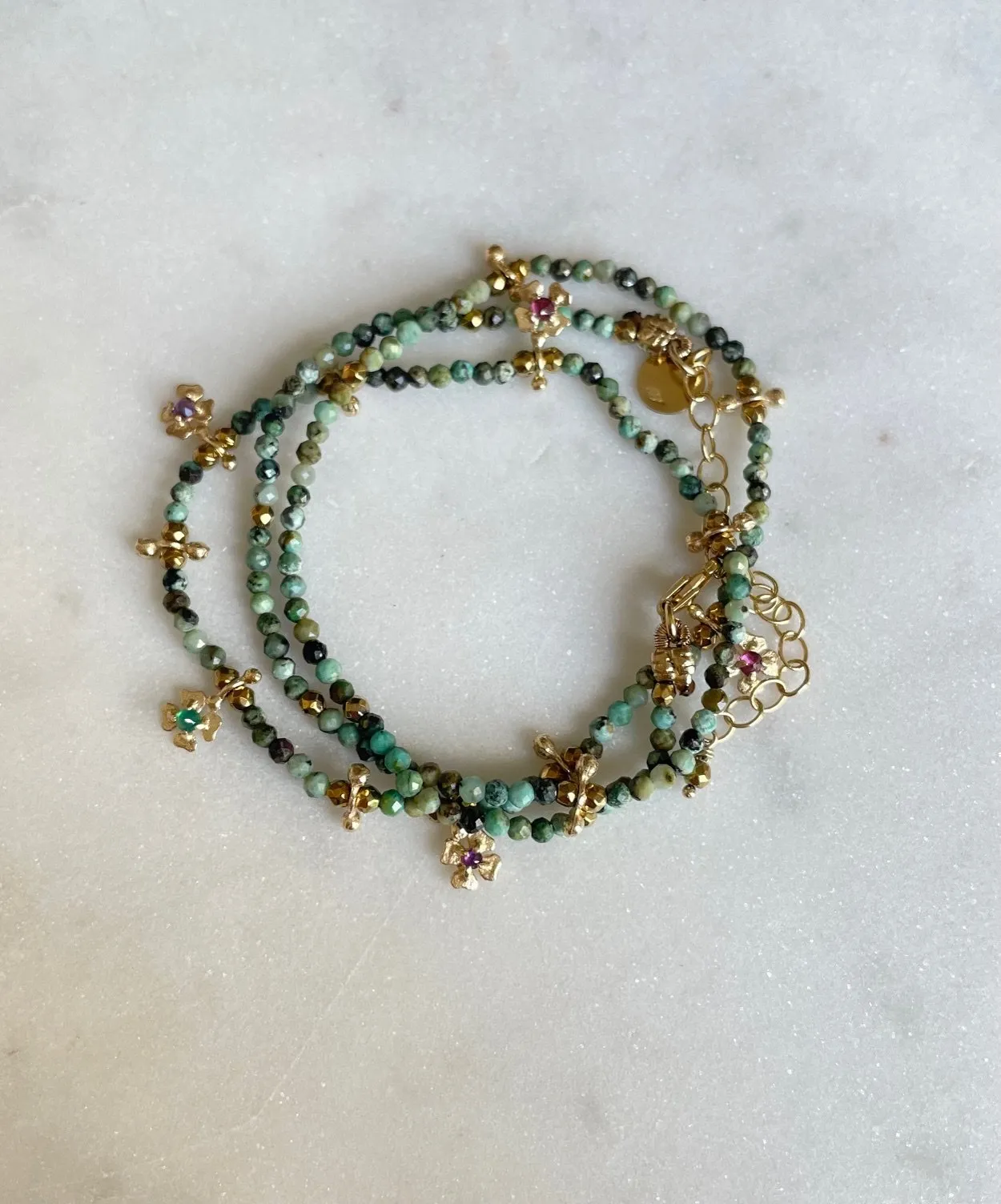 Nouveau ! ROOM SERVICE JEWELRY Collier Lucky Turquoise Africaine