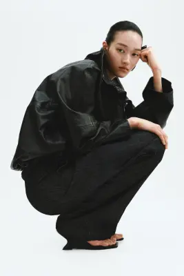 Denim drawstring trousers - Noir délavé — photo 4