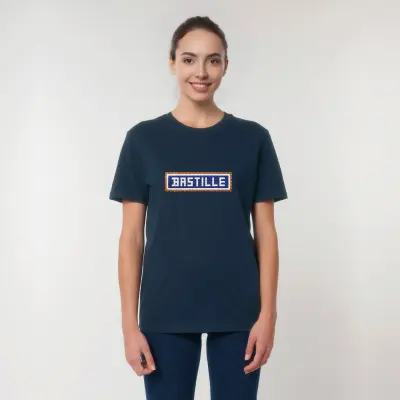 T-SHIRT COTON BIO BRODÉ - BASTILLE - NAVY — photo 3