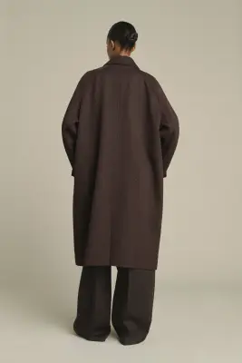 MANTEAU LEANDRE MARRON/NOIR — photo 2