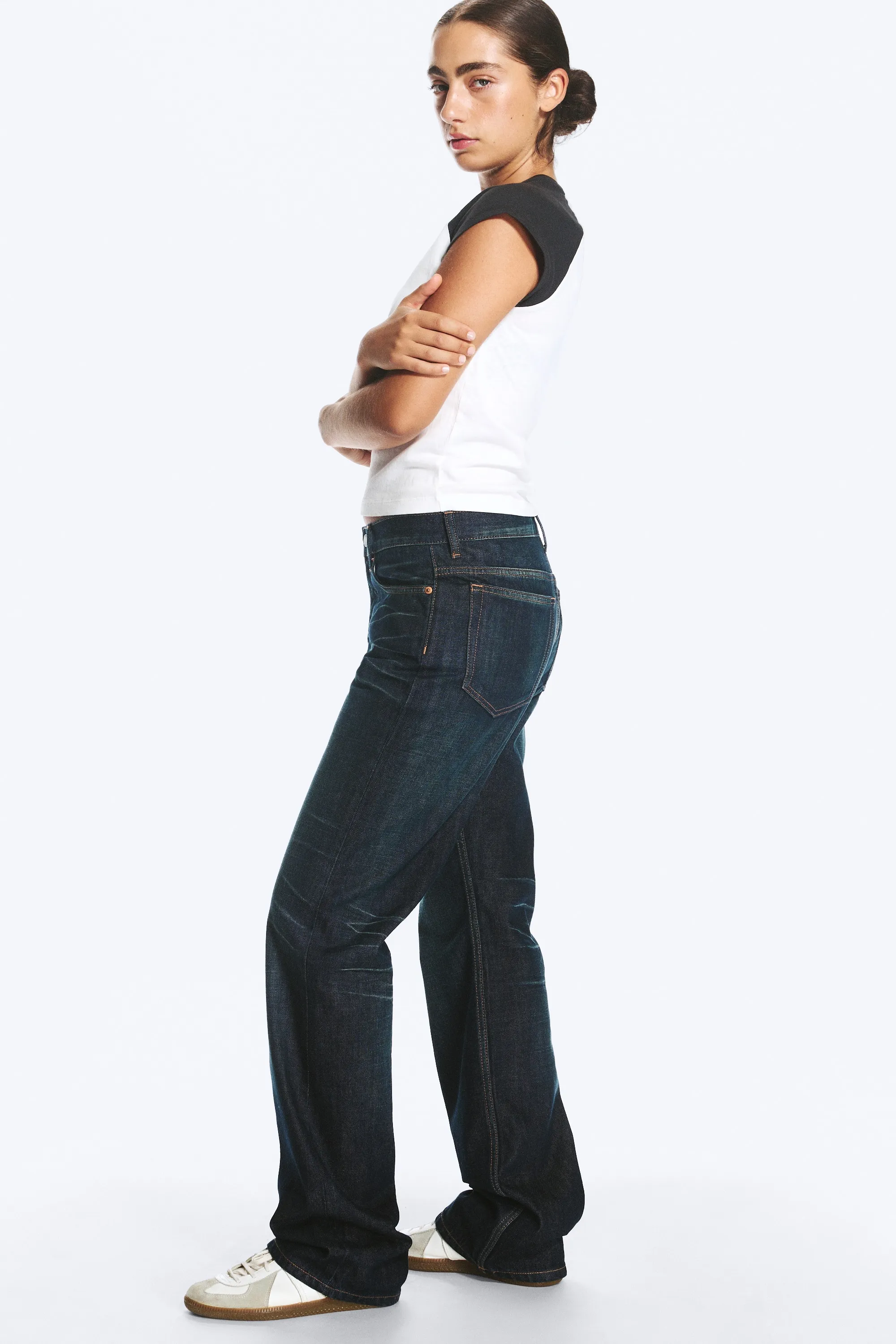 Jean droit standard taille basse Sonic - Bounty Blue - Bleu foncé