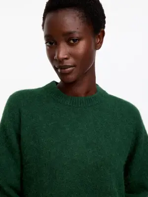 Pull en mélange de laine et d'alpaga - Vert — photo 2