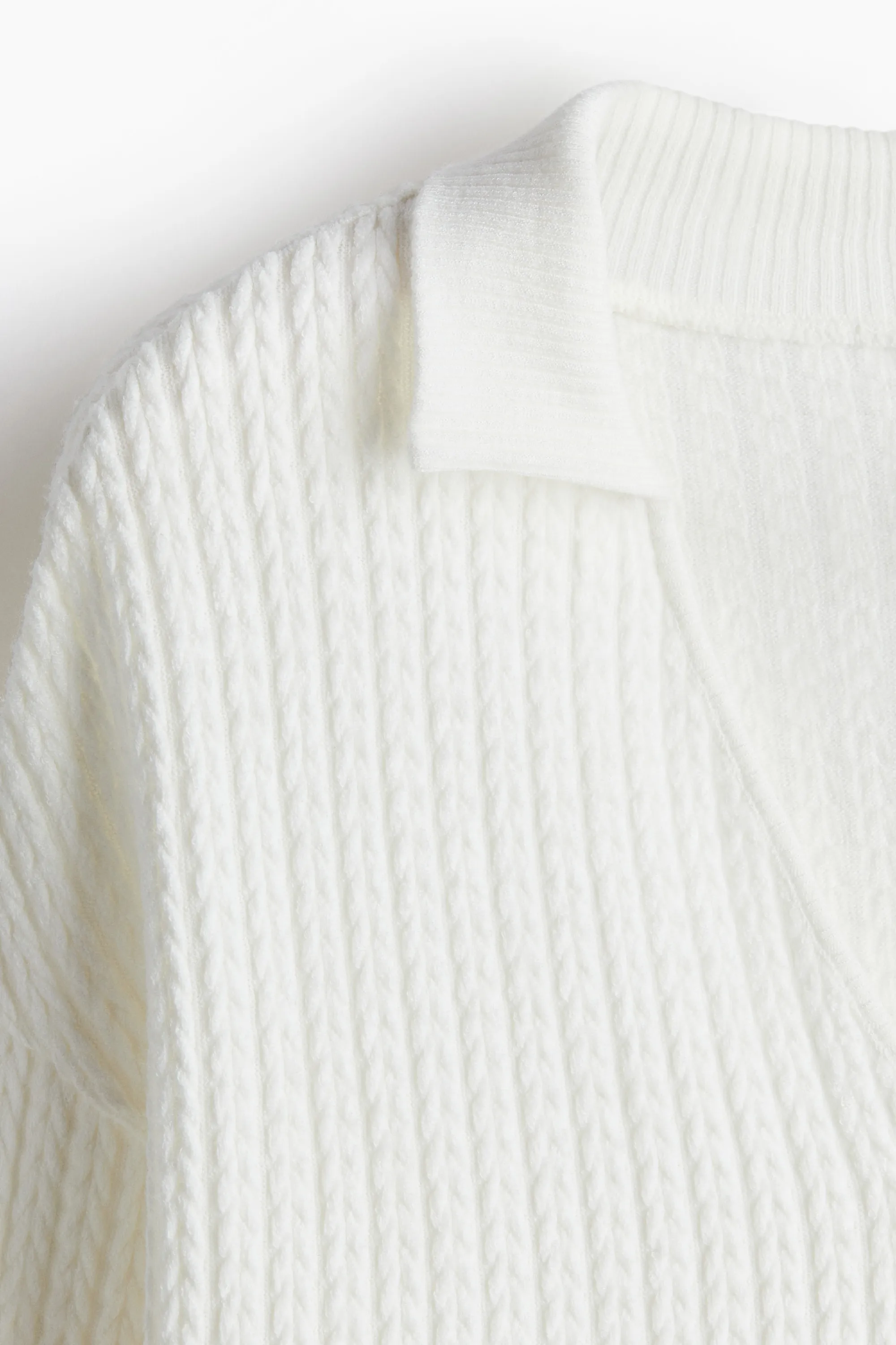 Pull oversize façon maille torsadée - Crème