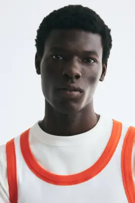 Débardeur Slim Fit en coton - Blanc — photo 3