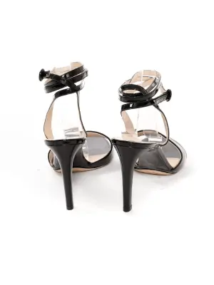 Sandales à talons et brides chevilles en cuir verni noir Prix boutique 850€ Taille 40 — photo 5