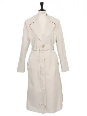 Trench long ceinturé en toile beige Prix boutique 2600€ Taille 40 — photo 1
