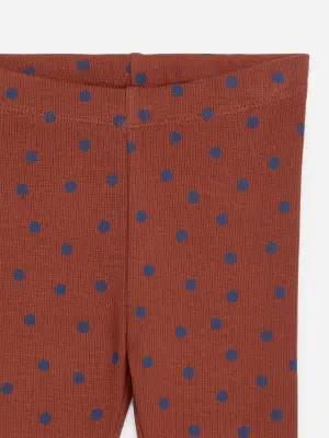Legging côtelé - Rouille/Pois bleus — photo 2