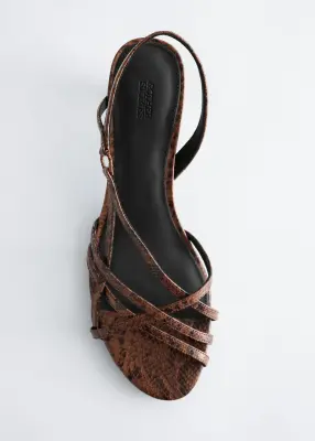 Sandales à brides en cuir - Brun/Imprimé serpent — photo 3