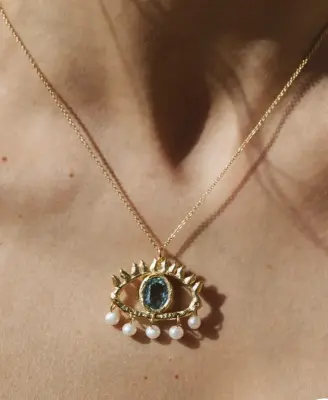 Nouveau ! ALHAJA Pendentif Horus Cristal Azuré — photo 4