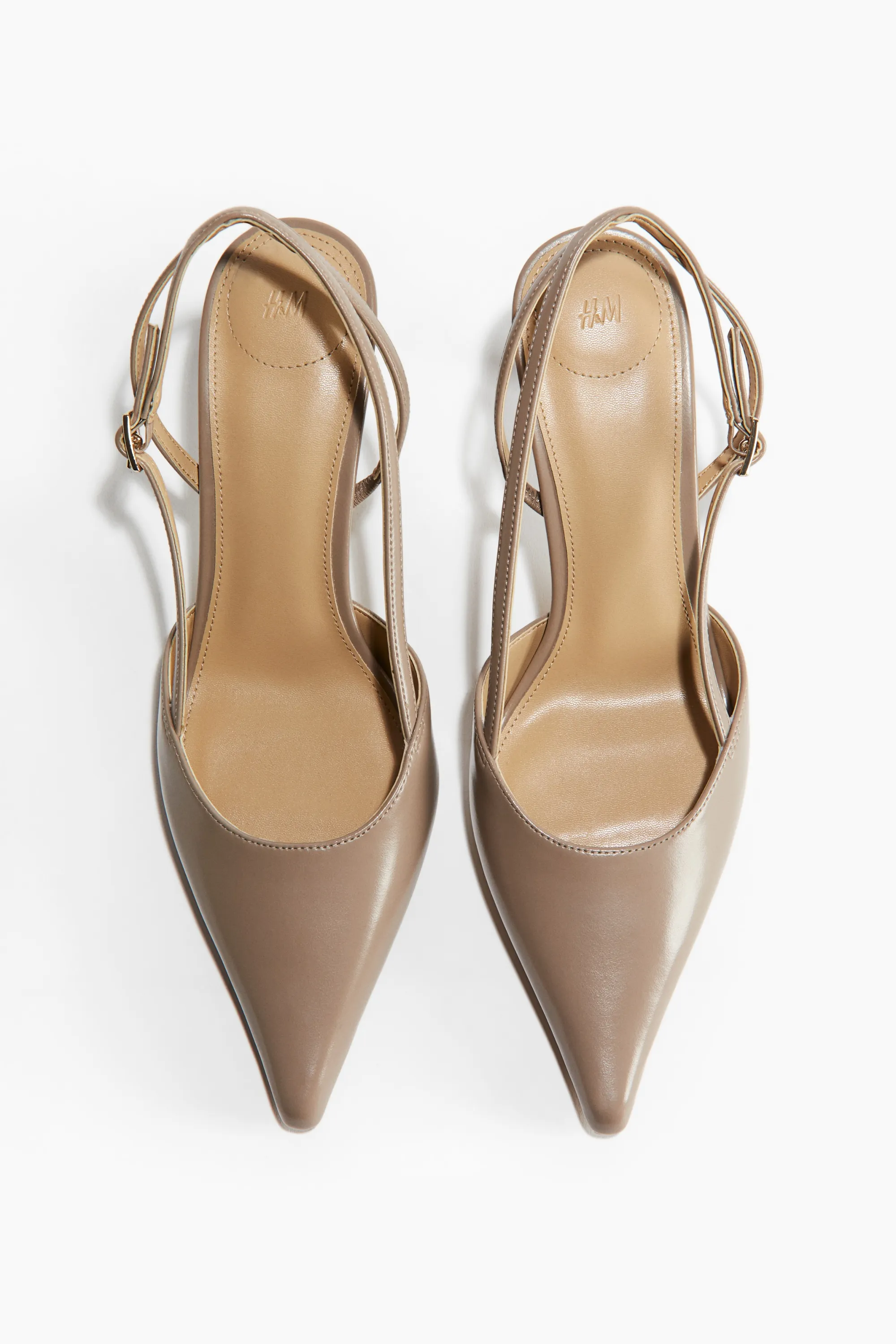 Escarpins à bout pointu avec bride arrière - Beige