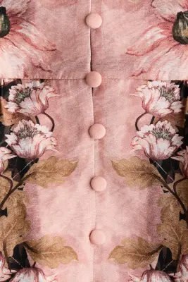 Robe tunique avec ceinture à nouer - Noir/fleuri — photo 4