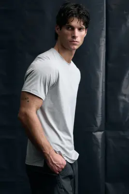 T-shirt de sport en mesh DryMove™ - Gris chiné — photo 3