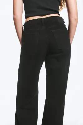 Jean jambe large taille mi-haute Paz - Tuned Black – Noir — photo 3