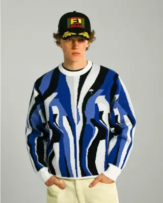 Pull Helas Ireel crewneck knit – Blue Multi — photo 4