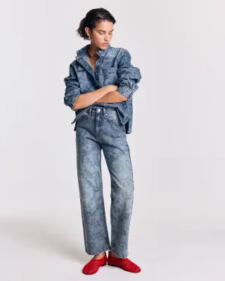 Jean Leonard imprimé Toile de jeu bleu vintage — photo 3