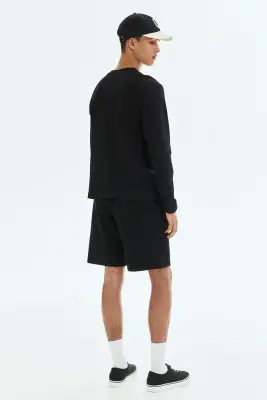 Short Regular Fit en molleton - Noir — photo 3