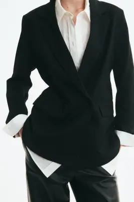 Blazer à fermeture croisée - Noir — photo 3