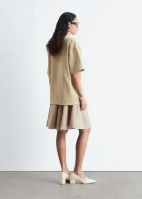 T-shirt oversize en coton - Jaune pâle — photo 4