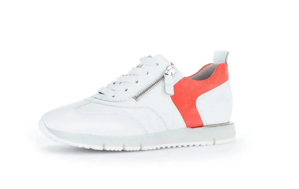 Baskets Gabor 83.471.35 Blanches - Cuir Zip Grande Pointure Femme